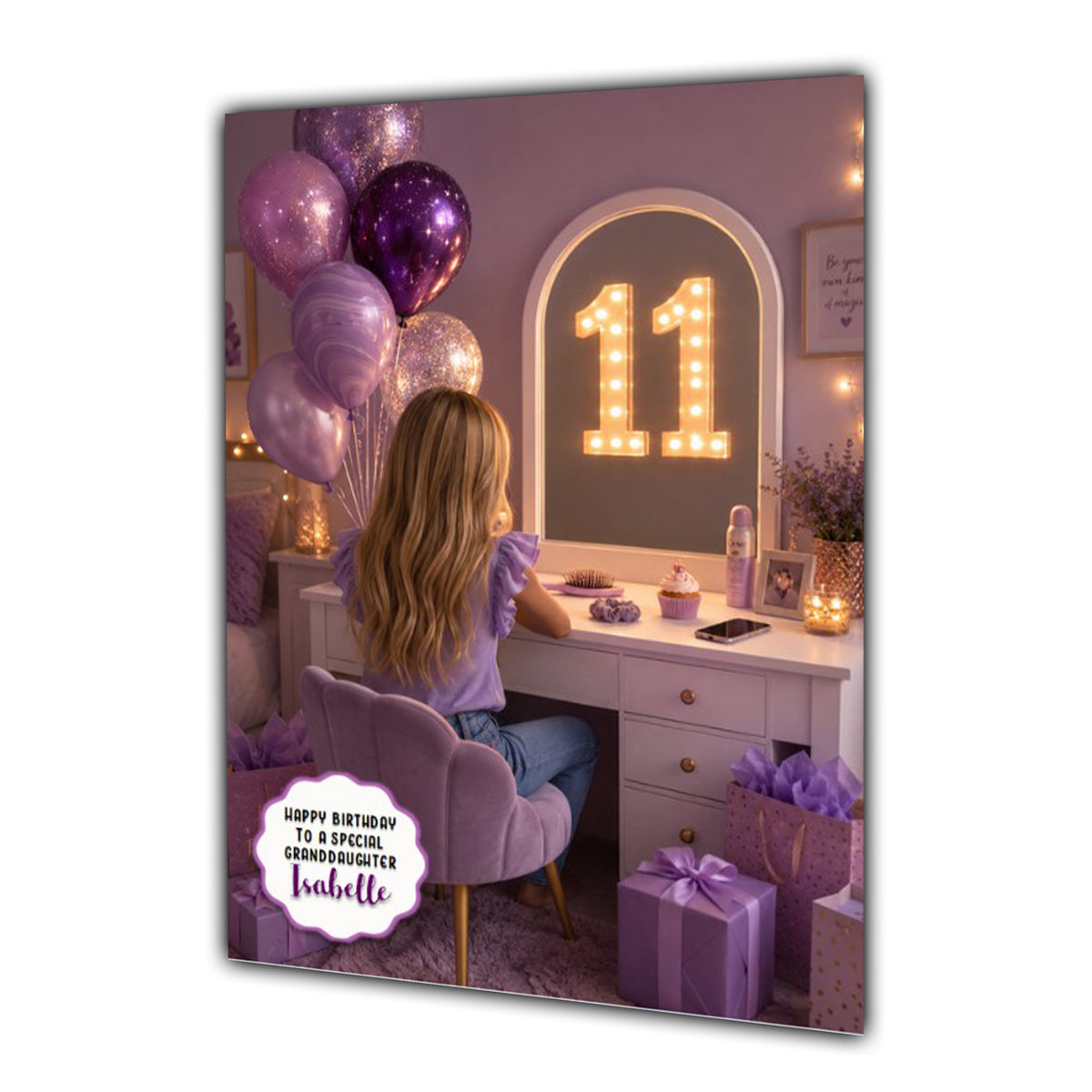 11th Birthday Card Granddaughter Daughter Niece Sister Personalised A5 Size