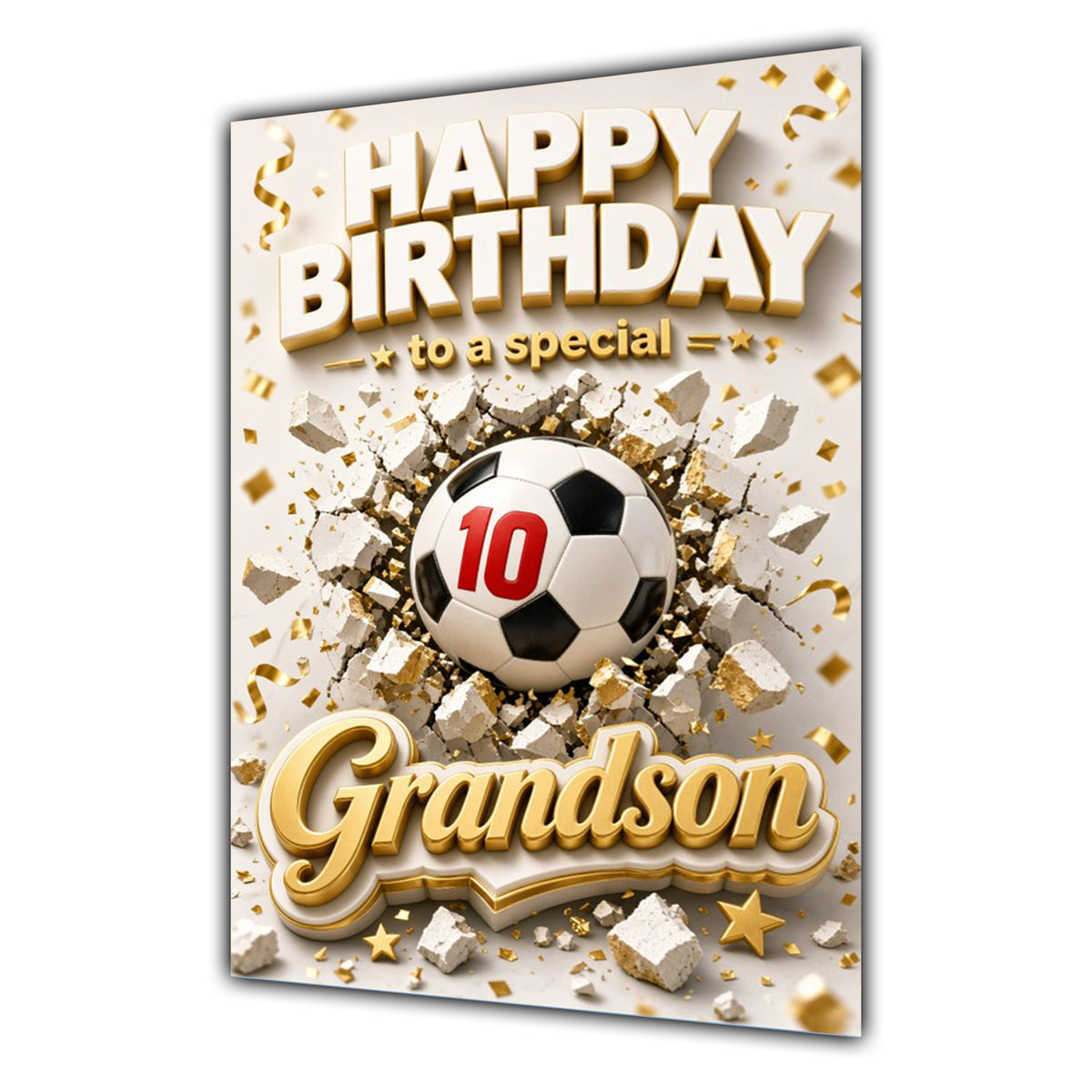 10th Football Birthday Card for Grandson, Boys, Male,