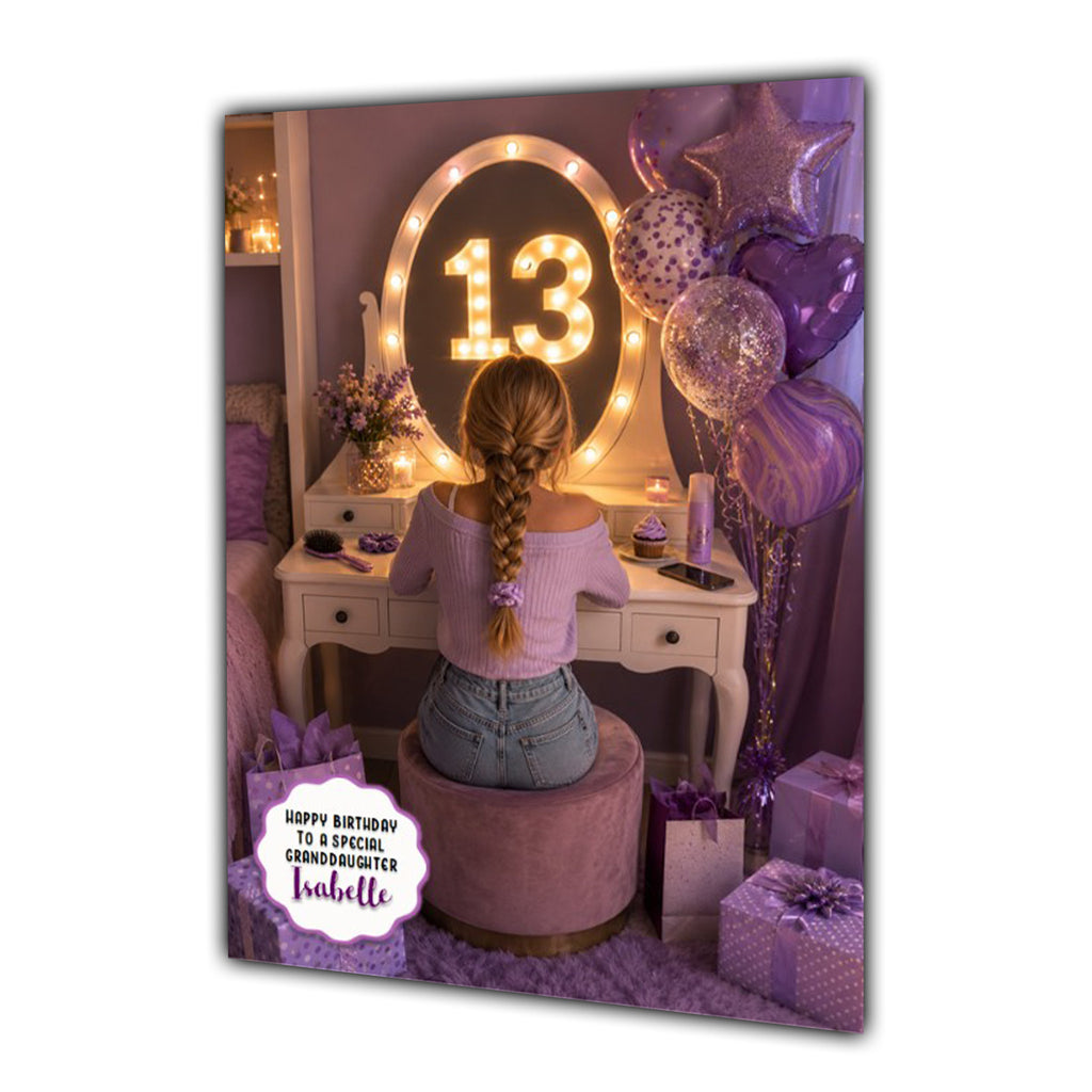13th Birthday Card Granddaughter Daughter Niece Sister Personalised A5 Size