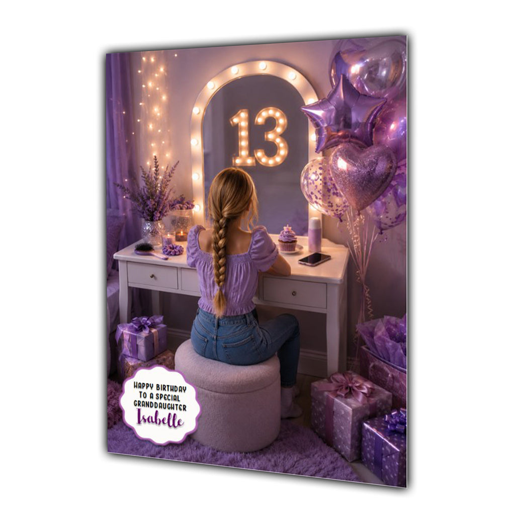 13th Birthday Card Granddaughter Daughter Niece Sister Personalised A5 Size