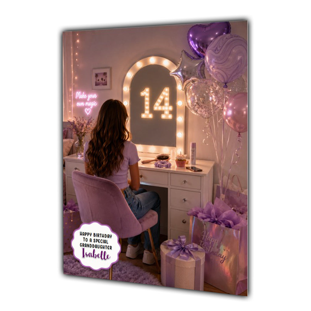 14th Birthday Card Granddaughter Daughter Niece Sister Personalised A5 Size