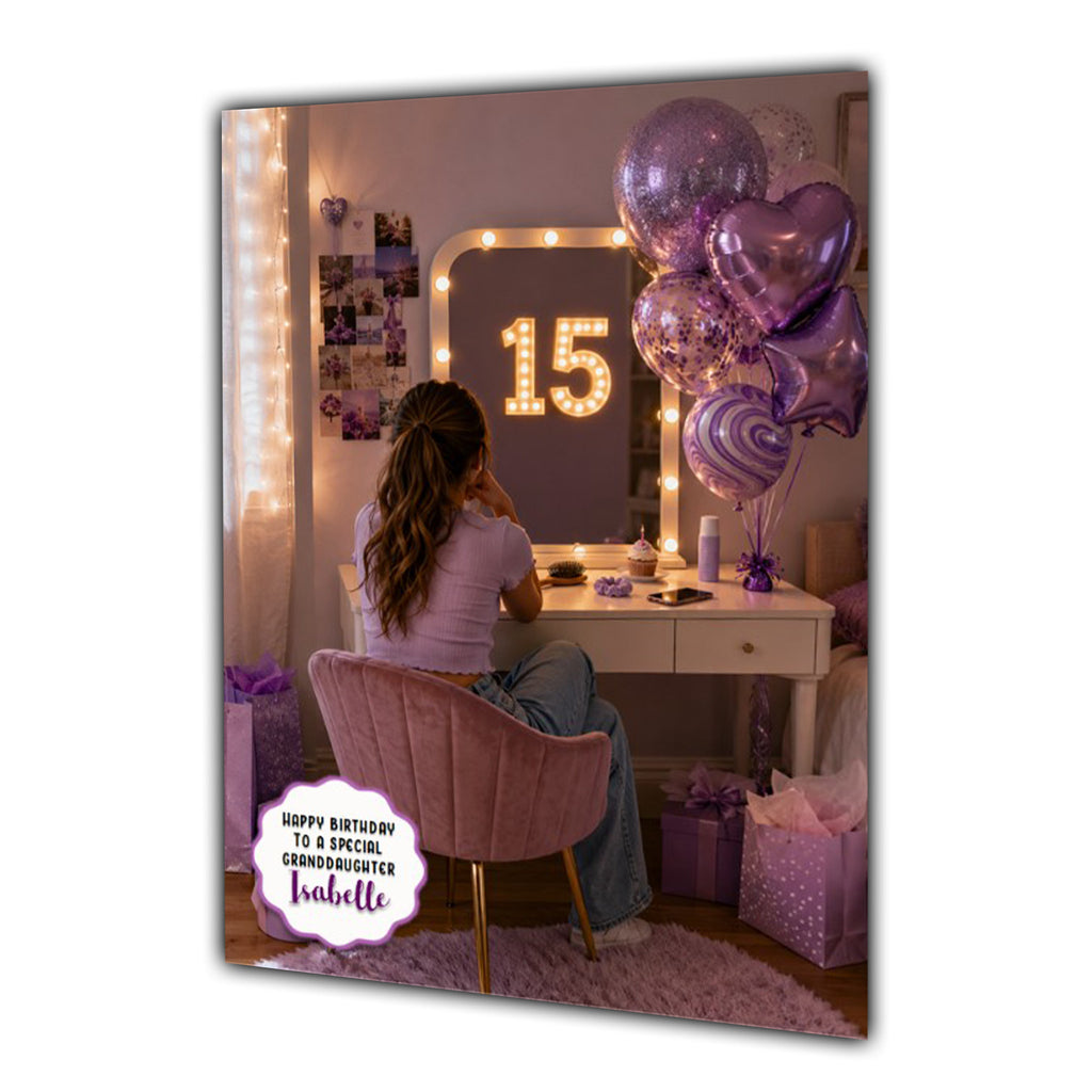 15th Birthday Card For Girls, Daughter, Granddaughter, Niece, Dressing Table