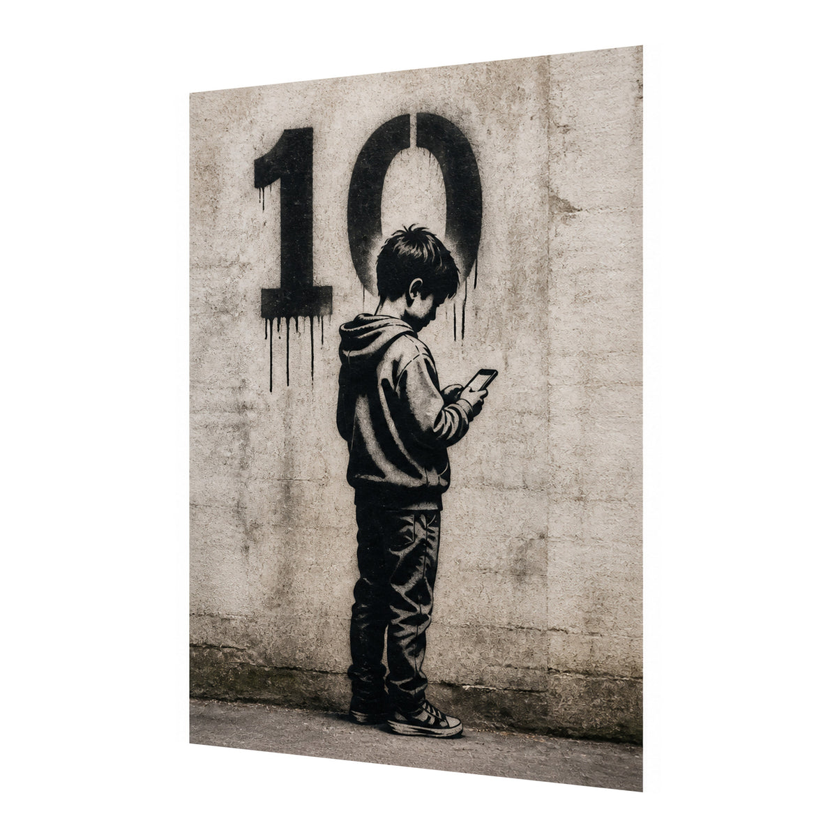 10th Birthday Boy Urban Graffiti Mobile Phone Greeting Card A5