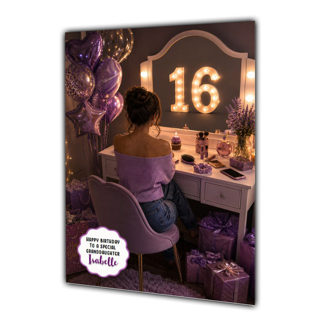 16th Birthday Card For Girls, Daughter, Granddaughter, Niece, Dressing Table
