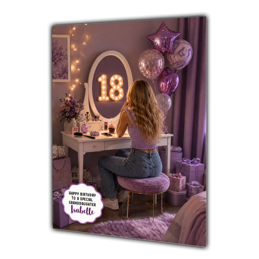 18th Birthday Card For Girls, Daughter, Granddaughter, Niece, Dressing Table