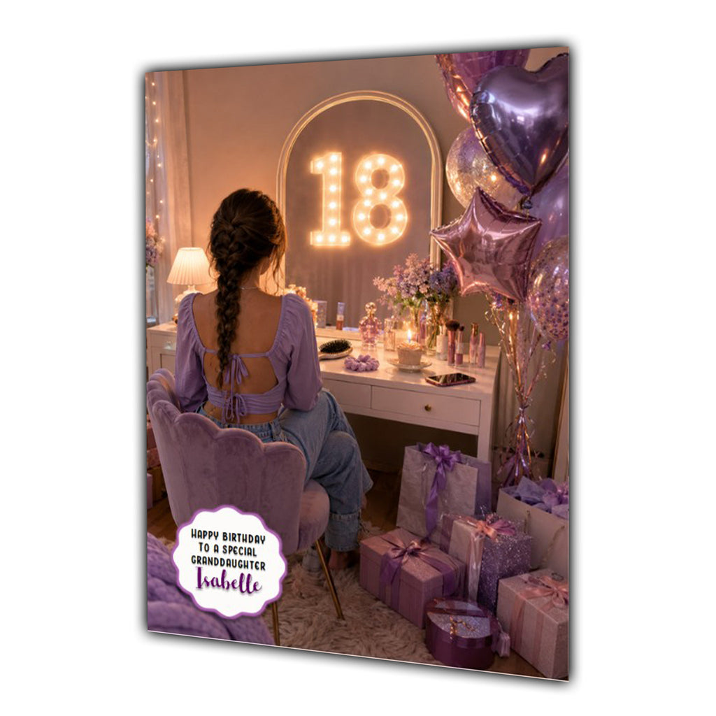 18th Birthday Card Granddaughter Daughter Niece Sister Personalised A5 Size