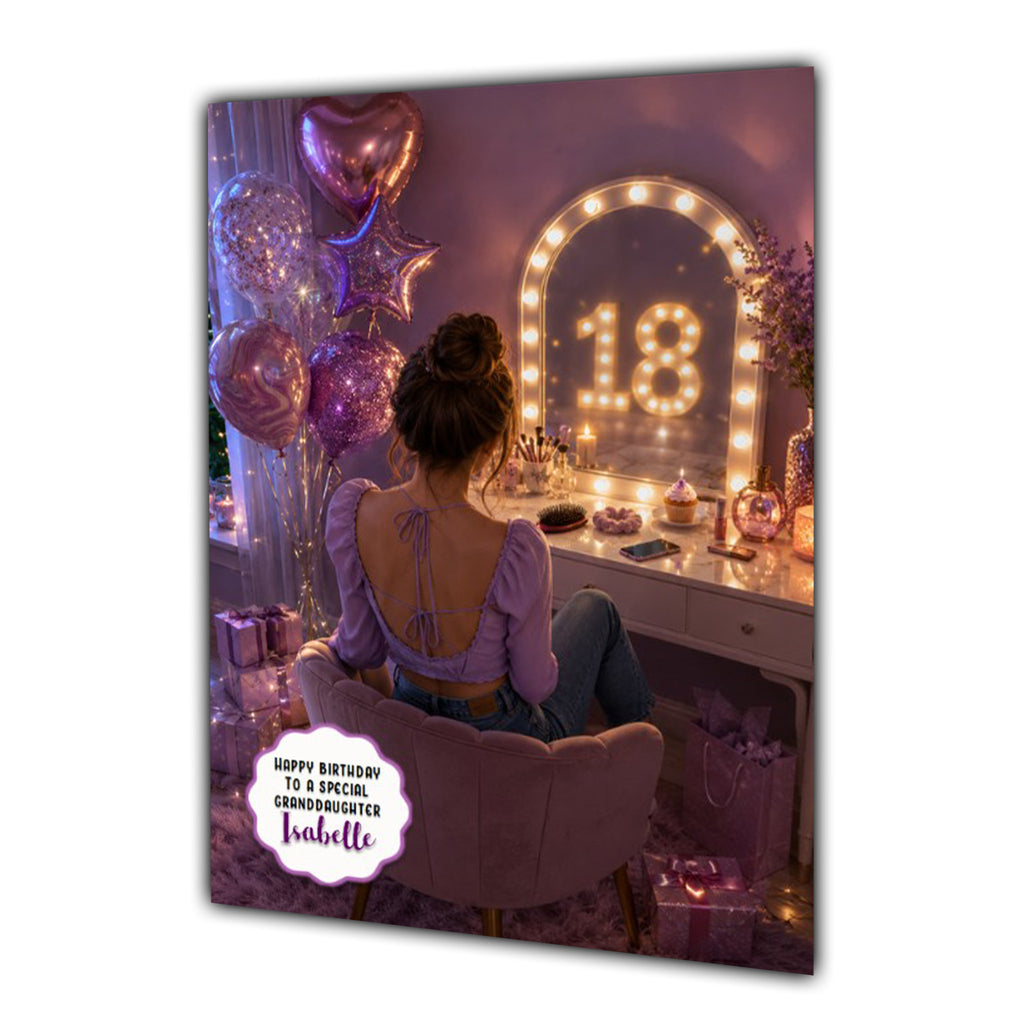 18th Birthday Card For Girls, Daughter, Granddaughter, Niece, Dressing Table