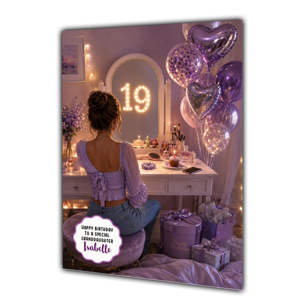 19th Birthday Card For Girls, Daughter, Granddaughter, Niece, Dressing Table