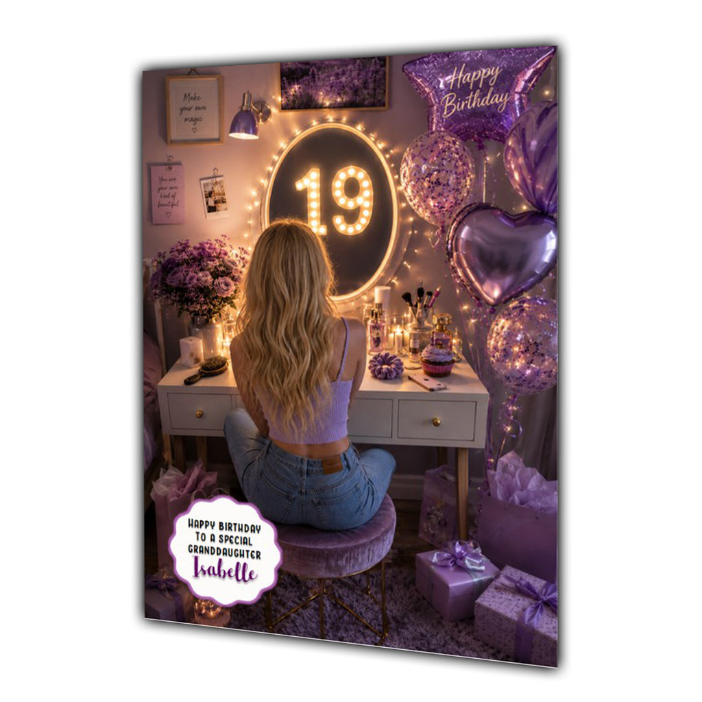 19th Birthday Card For Girls, Daughter, Granddaughter, Niece, Dressing Table