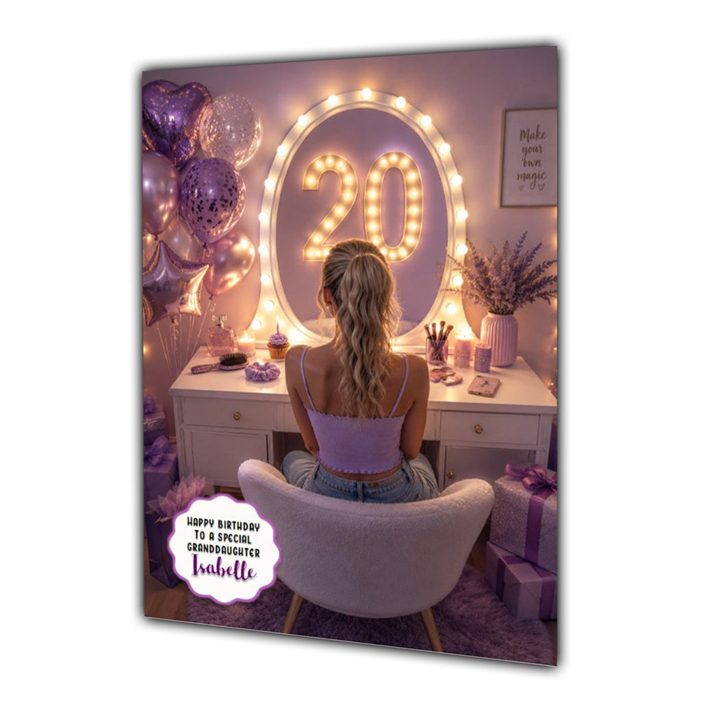 20th Birthday Card For Girls, Daughter, Granddaughter, Niece, Dressing Table