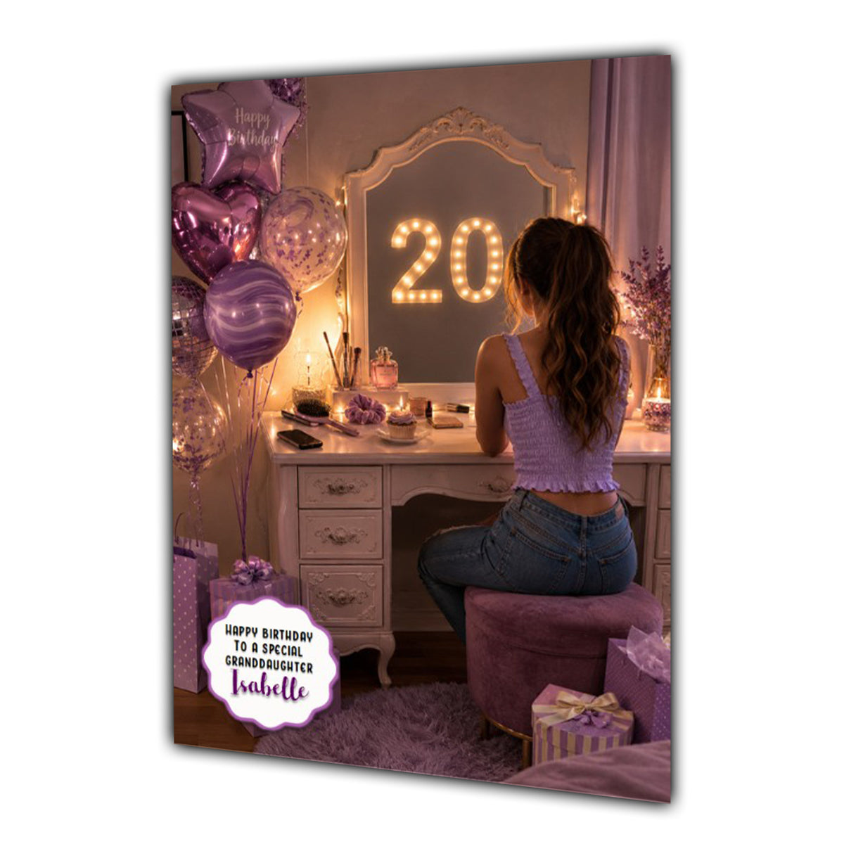 20th Birthday Card Granddaughter Daughter Niece Sister Personalised A5 Size