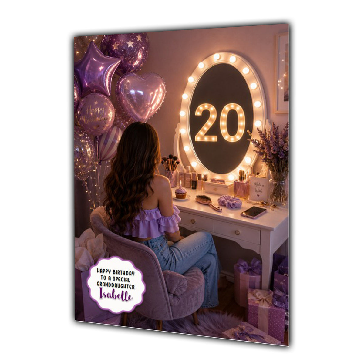 20th Birthday Card Granddaughter Daughter Niece Sister Personalised A5 Size