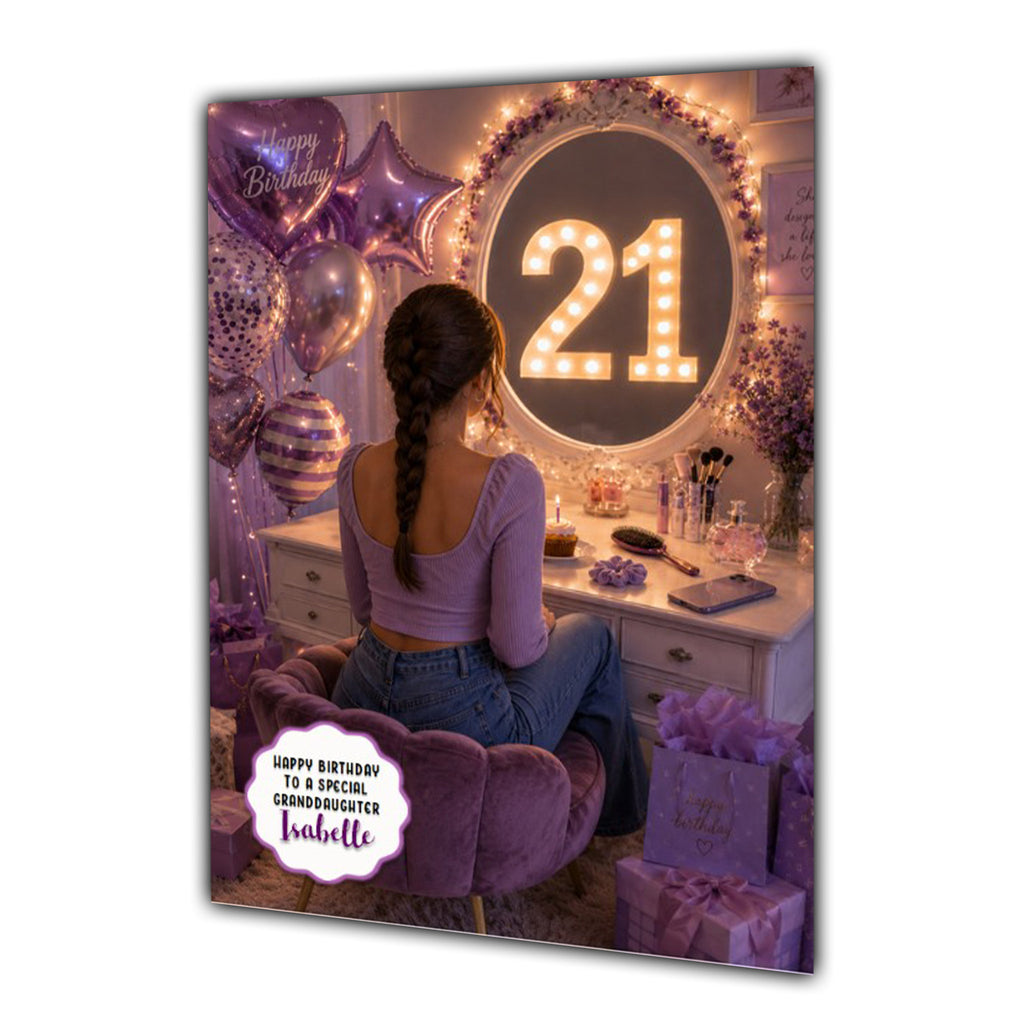 21st Birthday Card For Girls, Daughter, Granddaughter, Niece, Dressing Table