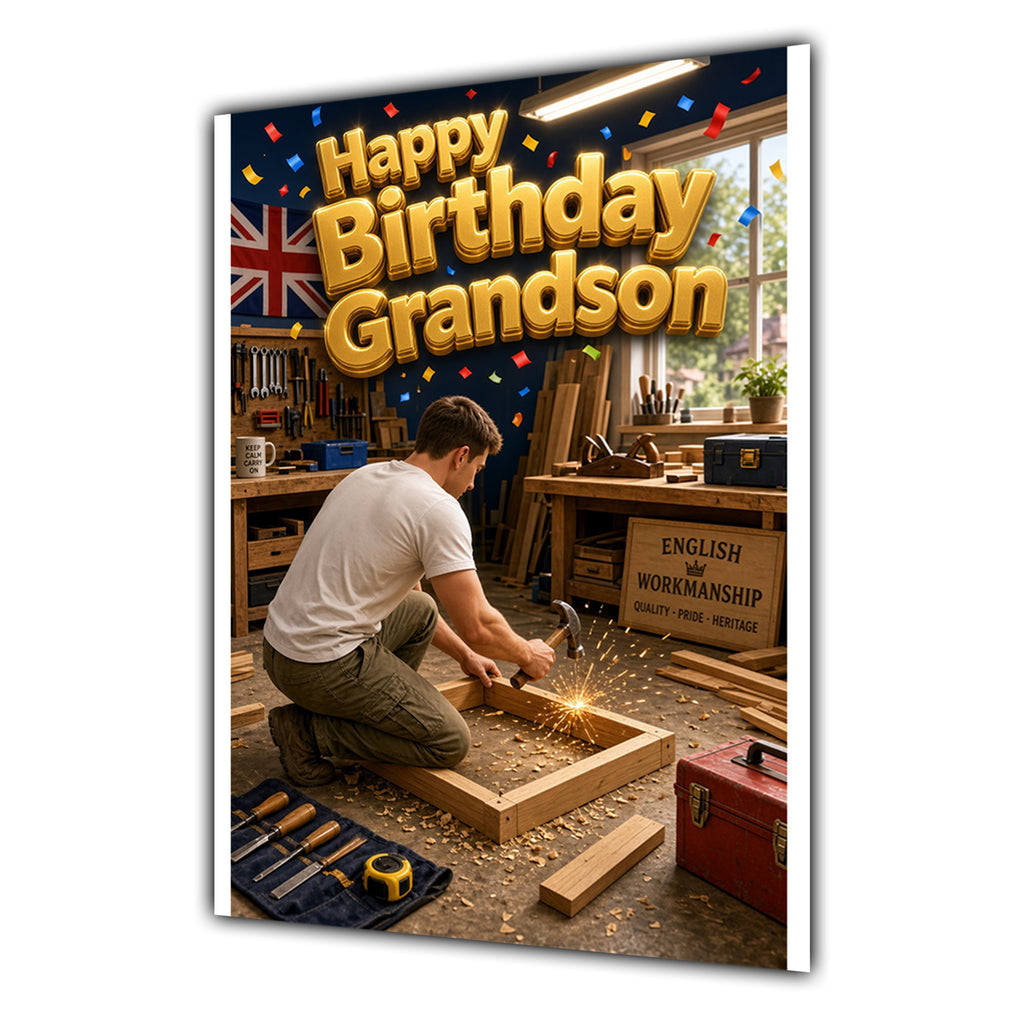 Grandson Birthday Card - Carpenter