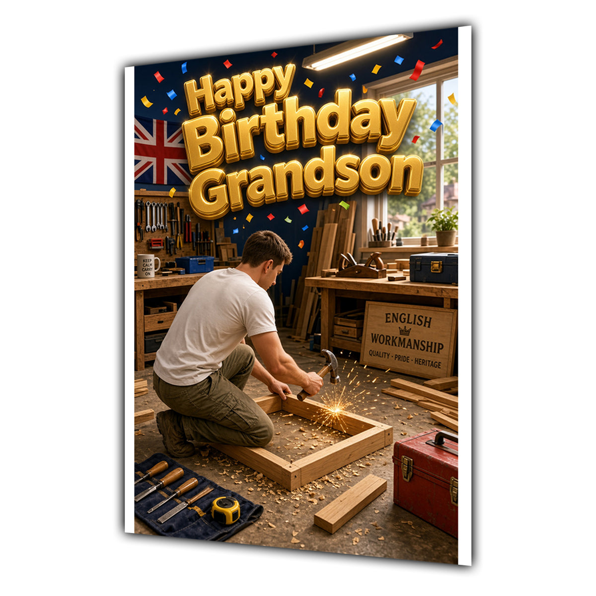 Grandson Birthday Card - Carpenter