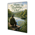 Happy Birthday Dad Fishing Lake Greeting Card A5