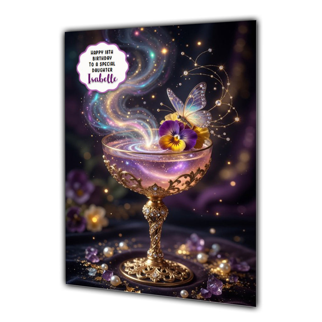 Birthday Card Daughter Niece Mum Friend  Sister Butterfly Cocktail A5 Size