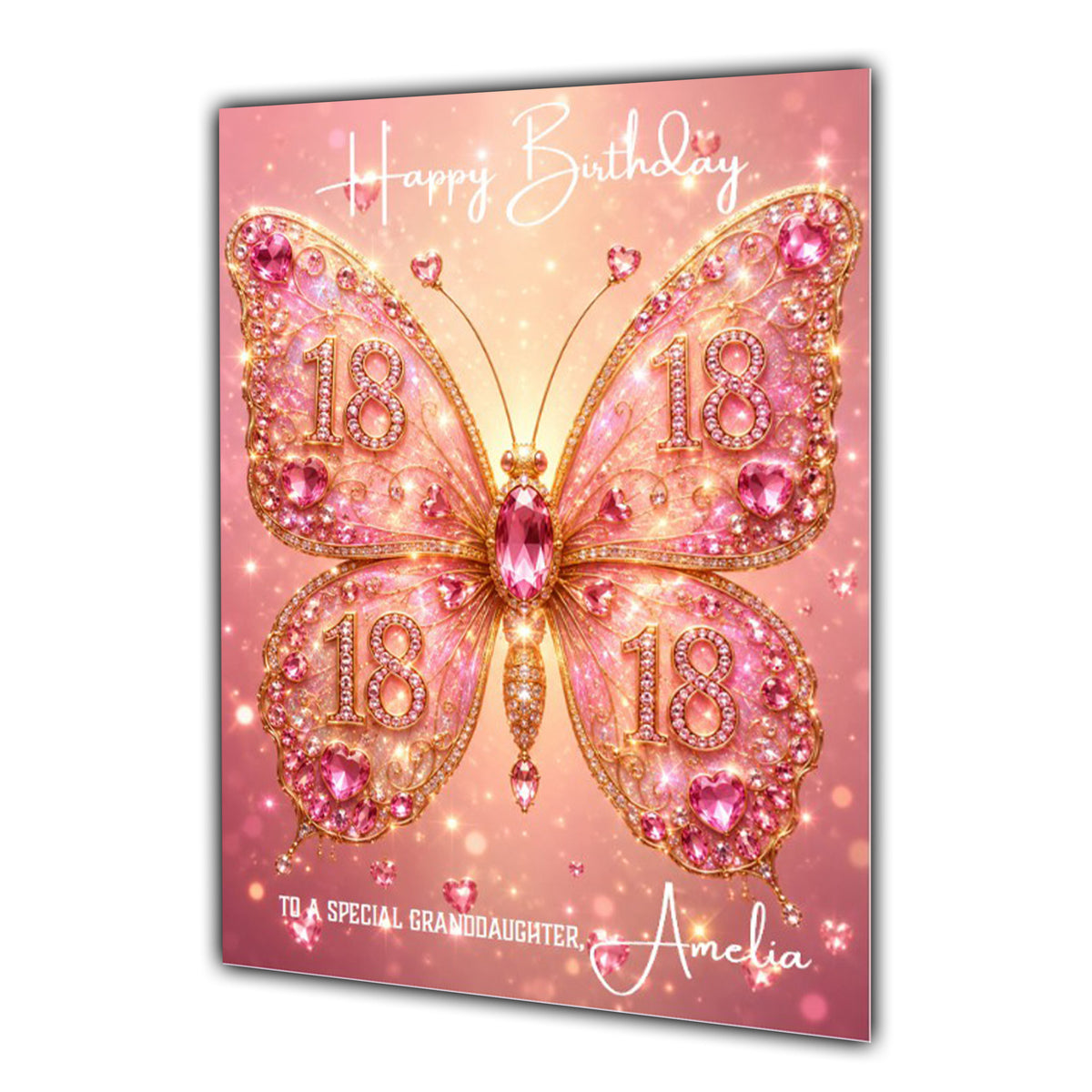18th Birthday Card For Girls, Daughter, Granddaughter, Niece, Sister, Butterfly