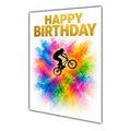 Happy Birthday BMX Colour Splash Greeting Card A5