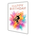 Happy Birthday BMX Colour Splash Greeting Card A5