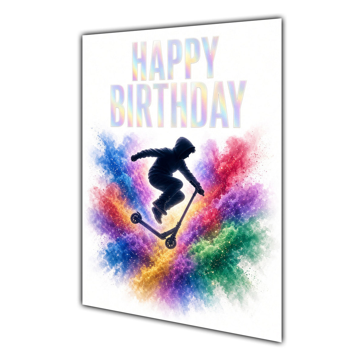 Happy Birthday Card for Boys Scooter Colour Splash A5