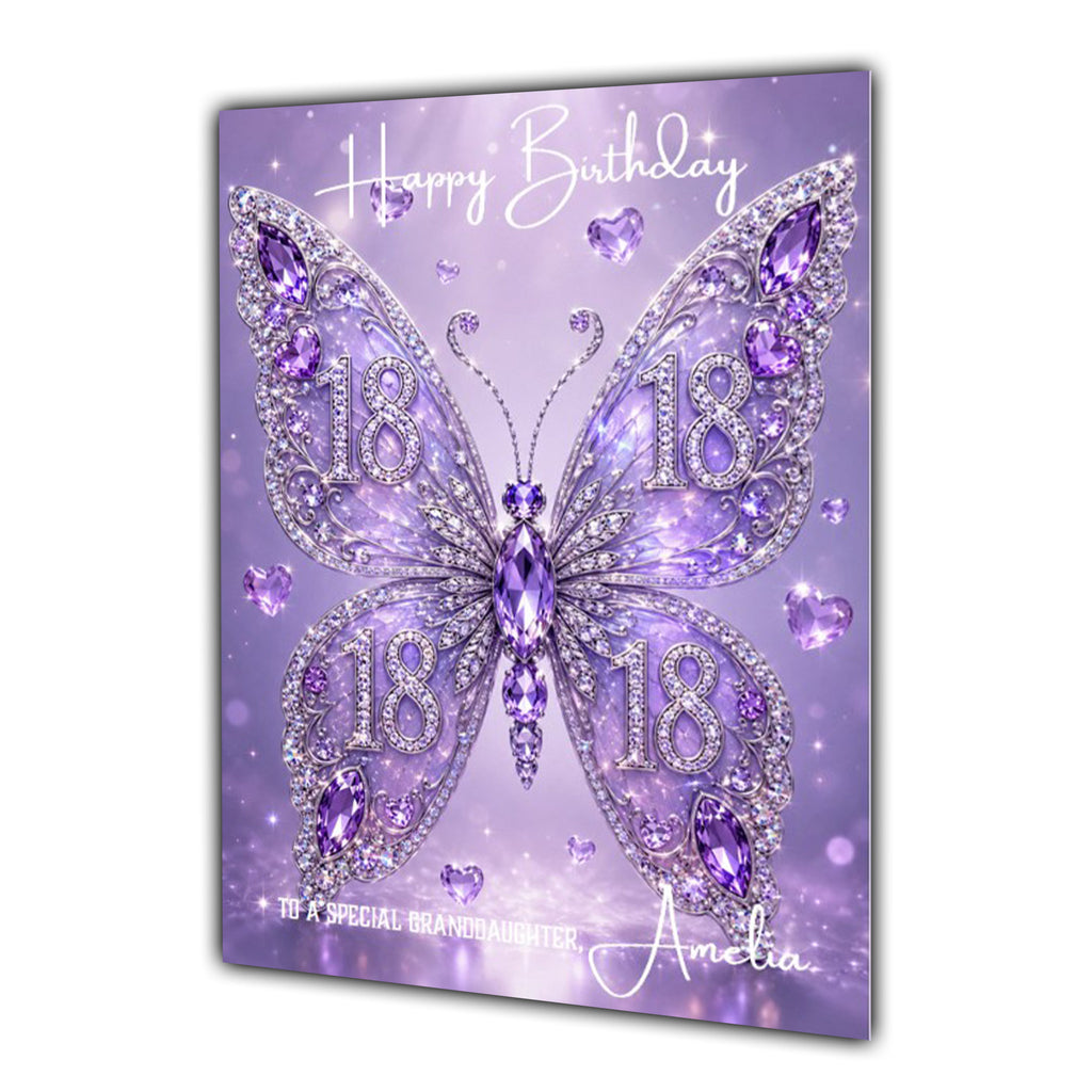 18th Birthday Card Daughter Niece Granddaughter Sister Butterfly A5 Size