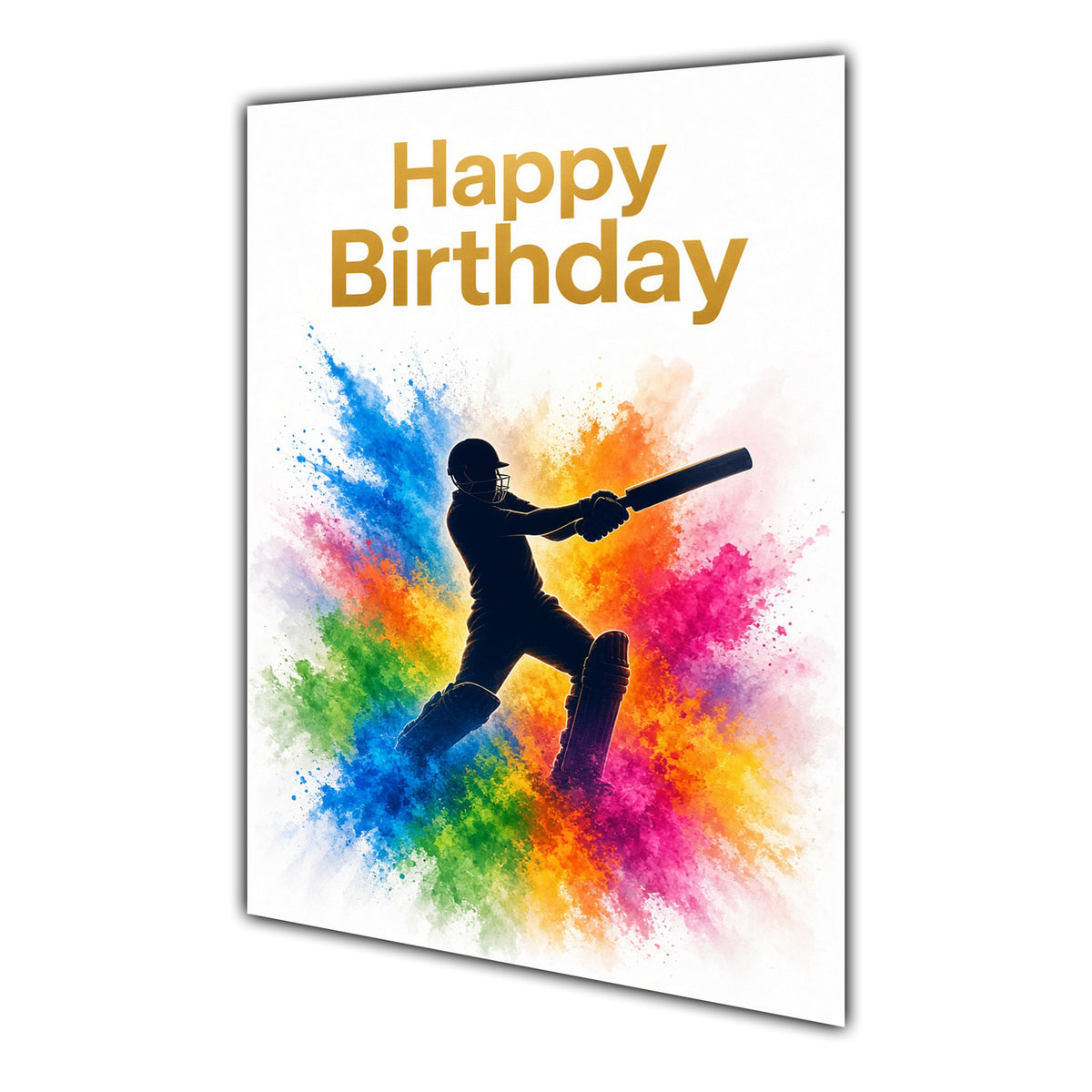 Happy Birthday Cricket Colour Splash Greeting Card A5