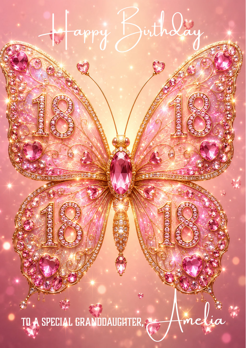 18th Birthday Card Daughter Niece Granddaughter Sister Butterfly A5 Size