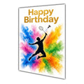 Happy Birthday Card for Men Badminton Colour Splash  A5