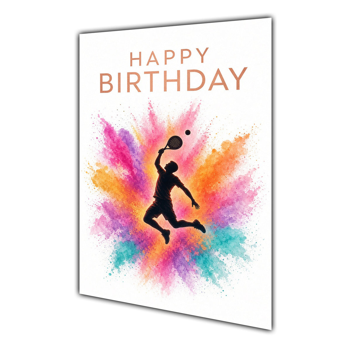 Happy Birthday Tennis Colour Splash Greeting Card A5