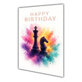 Happy Birthday Chess Colour Splash Greeting Card A5