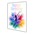 Happy Birthday for Men Boys Tennis Colour Splash Greeting Card A5