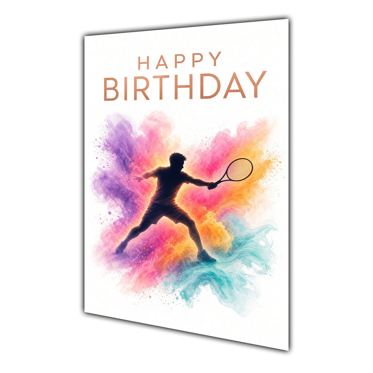 Happy Birthday Padel Colour Splash Greeting Card A5