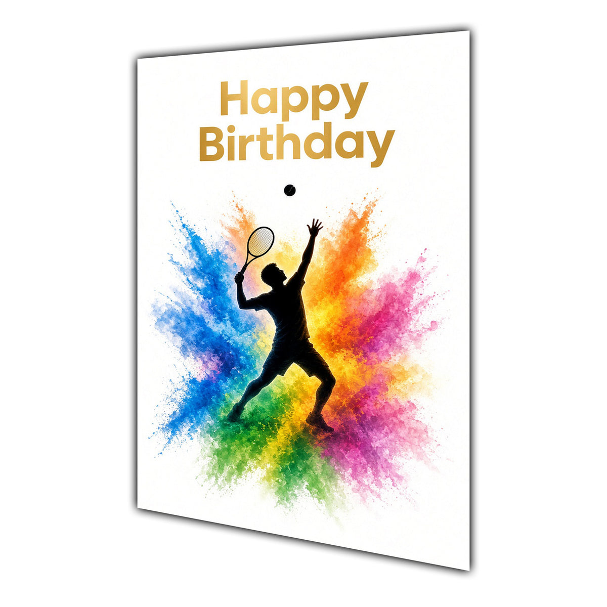 Happy Birthday Padel Colour Splash Greeting Card A5