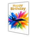 Happy Birthday Fighter Jet Colour Splash Greeting Card A5