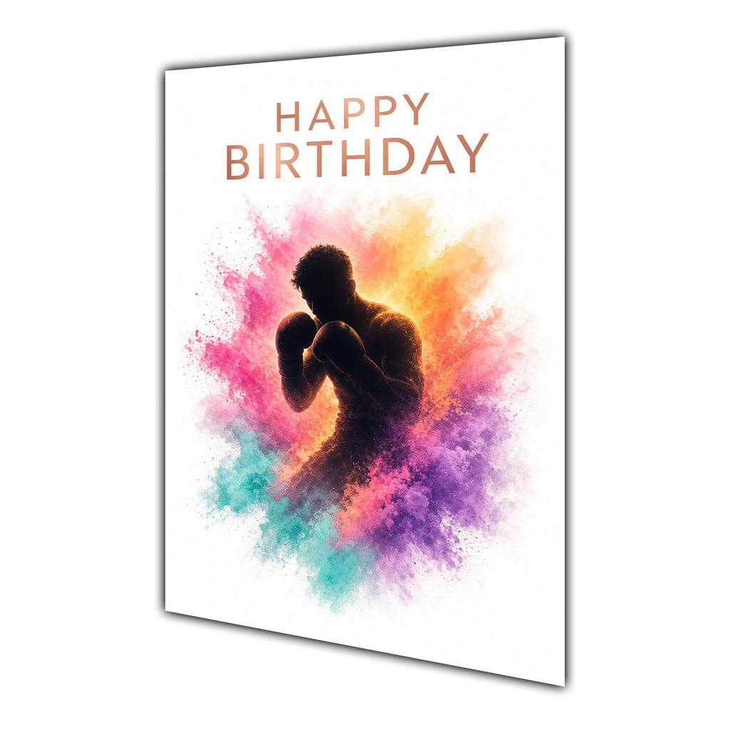Happy Birthday Card for Men Boys Him Boxing Colour Splash Greeting Card A5