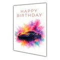 Happy Birthday Card for Men Him Sports Car Colour Splash Greeting Card A5