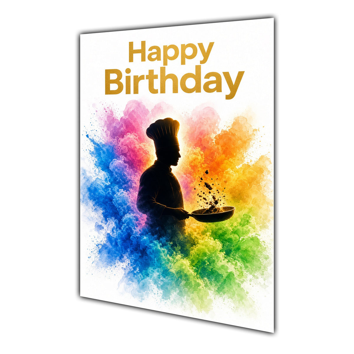 Happy Birthday Cooking Chef Colour Splash Greeting Card A5