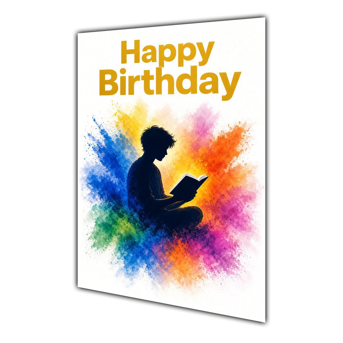 Happy Birthday Card for Boys Reading Colour Splash Greeting Card A5