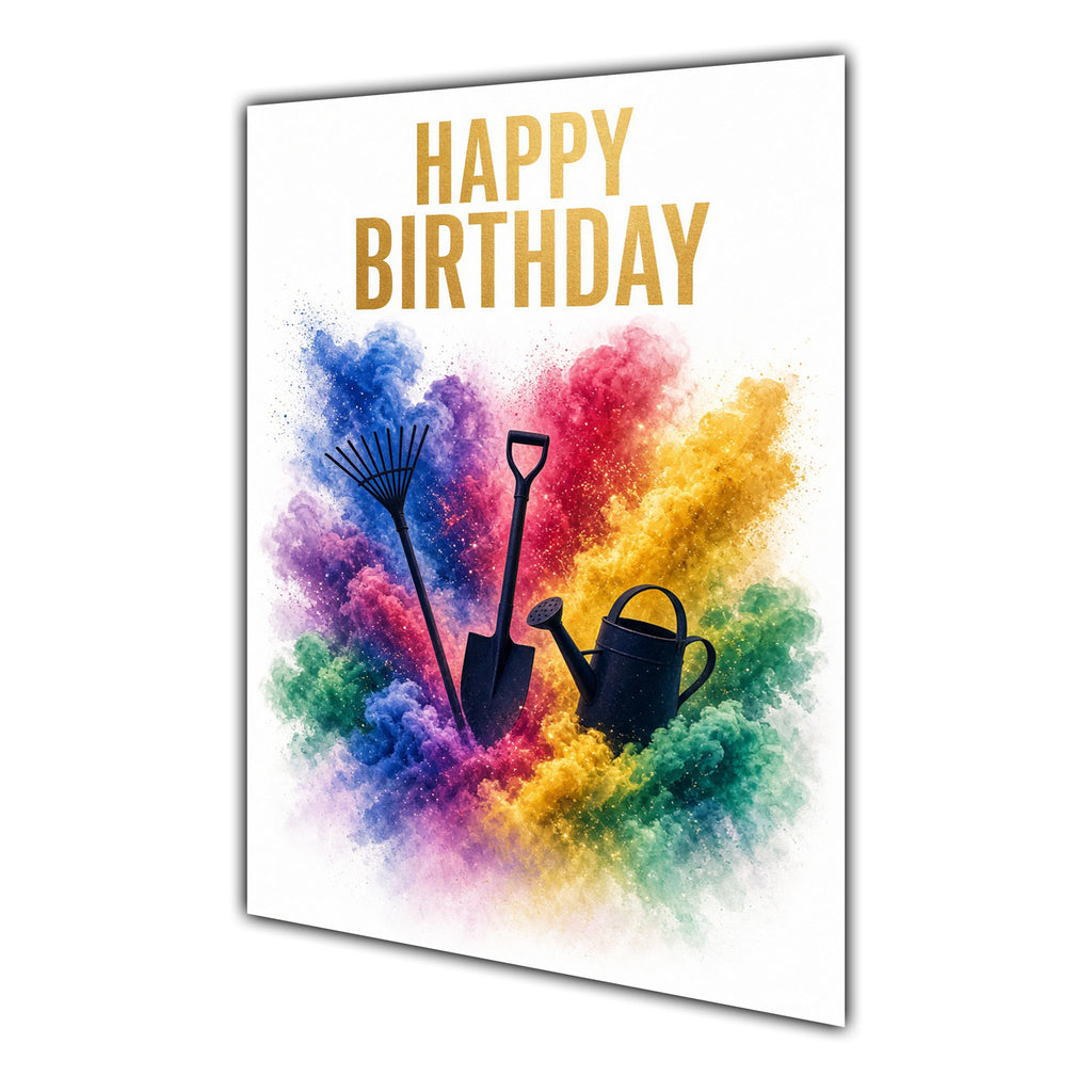 Happy Birthday Gardening Colour Splash Greeting Card A5
