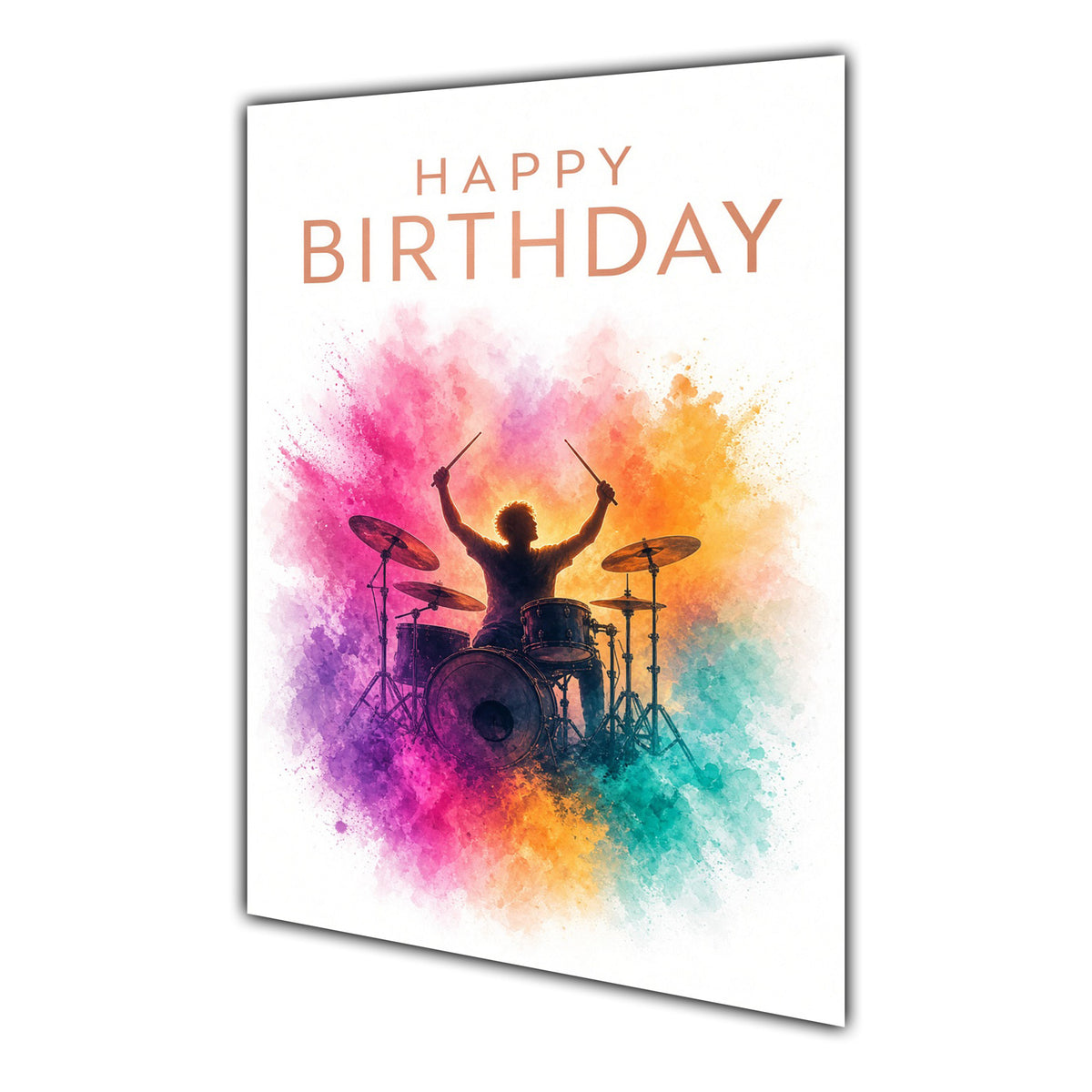 Happy Birthday Card for Boys Ben Drums Colour Splash A5