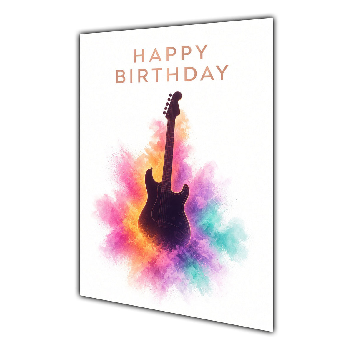 Happy Birthday Guitar Colour Splash Greeting Card A5