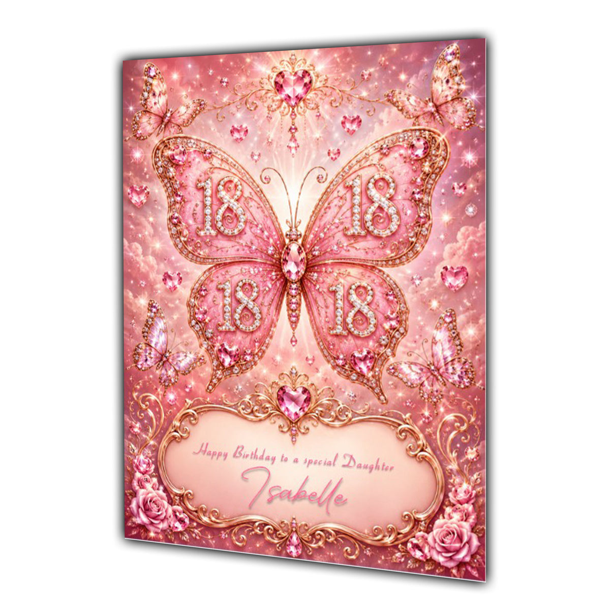 18th Birthday Card For Girls, Daughter, Granddaughter, Niece, Sister, Butterfly