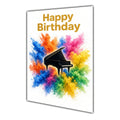 Happy Birthday Piano Colour Splash Greeting Card A5