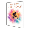 Happy Birthday Cycling Colour Splash Greeting Card A5