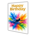 Happy Birthday Swimming Colour Splash Greeting Card A5