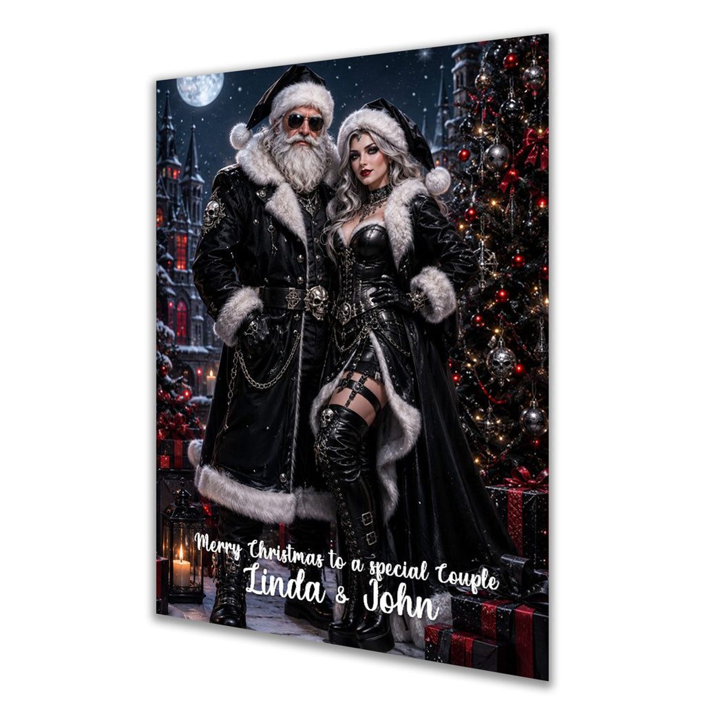 Personalised Christmas Card - Gothic Santa and Mrs Claus
