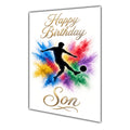 Happy Birthday Son Football Colour Splash Greeting Card A5