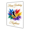 Happy Birthday Nephew Football Colour Splash Greeting Card A5