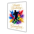 Happy Birthday Grandson Rugby Men Boys Colour Splash Greeting Card A5